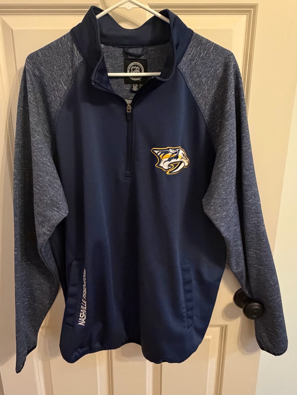 NHL Navy and Heather Gray Zip Pullover